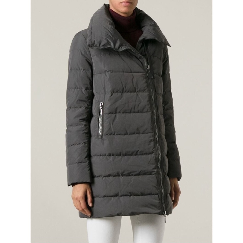 Moncler Charcoal Quilted Long Puffer Coat